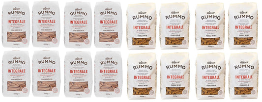 Rummo Pasta Integrale Confezione Prova 8x Penne Rigate + 8x Fusilli Pasta Italiana ( 16 x 500g )