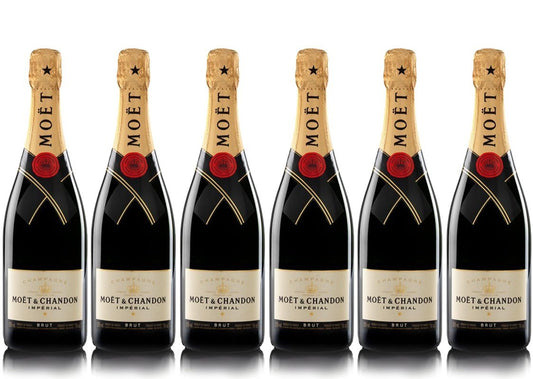 VINADDICT Set di 6 Champagne Moët & Chandon Brut Moët Imperial, 750 millilitri