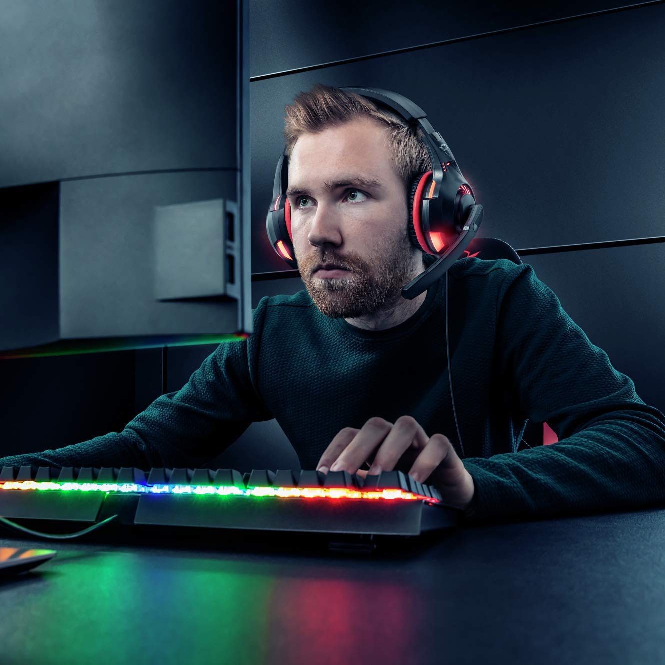 Trust GXT 407 Ravu Cuffie gaming illuminate per PC e Laptop - Nero