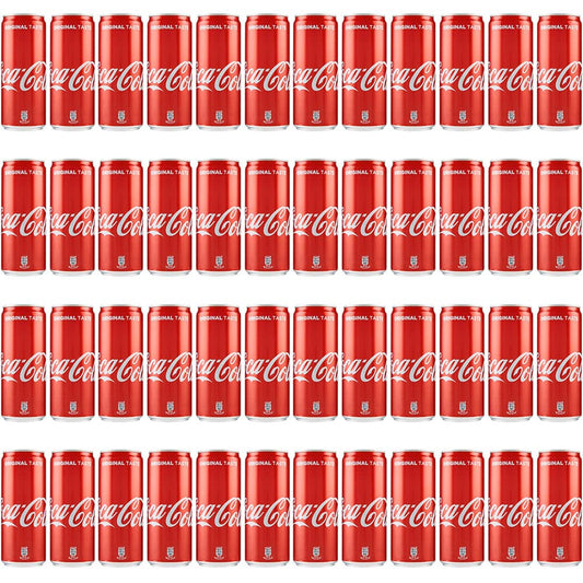 48x Coca Cola Lattina Original Taste Cola 330 ml Bevanda Italiana Senza Alcool