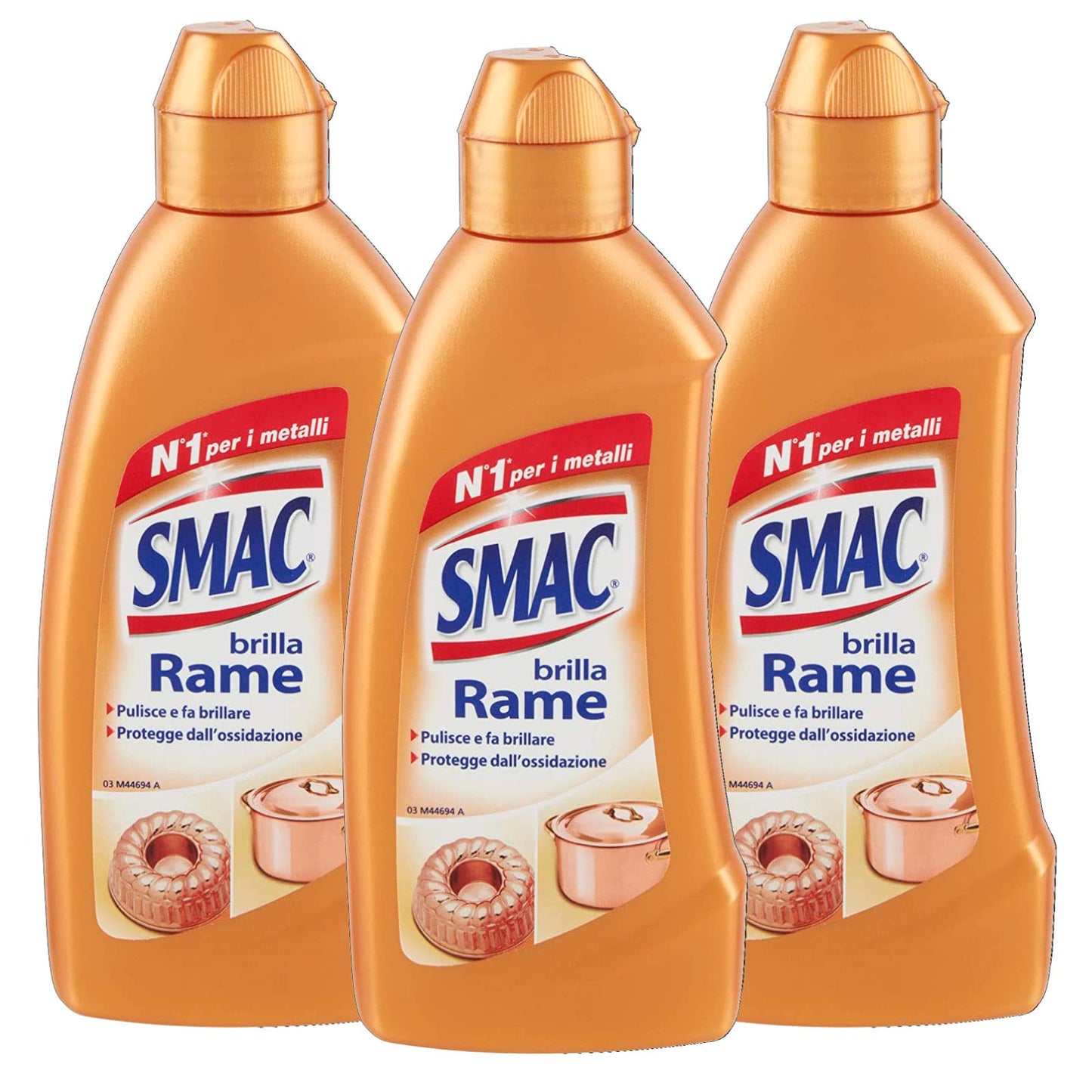 Smac - Brilla Rame, Detergente Crema, Lucida e Protegge dall'Ossidazione, 250 ml x 3 Pezzi