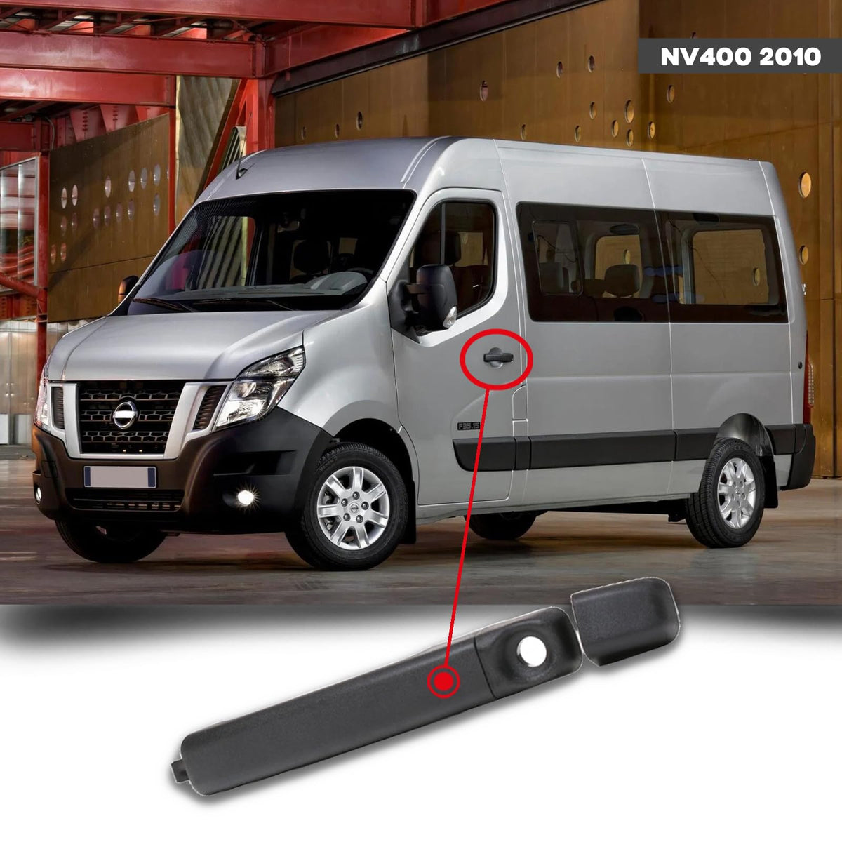 CG94 - Maniglia Esterna Anteriore e Posteriore Compatibile per Auto NV400 2010 - MASTER 2010 - MOVANO 2010 Nera DX=SX - Anteriore = Posteriore