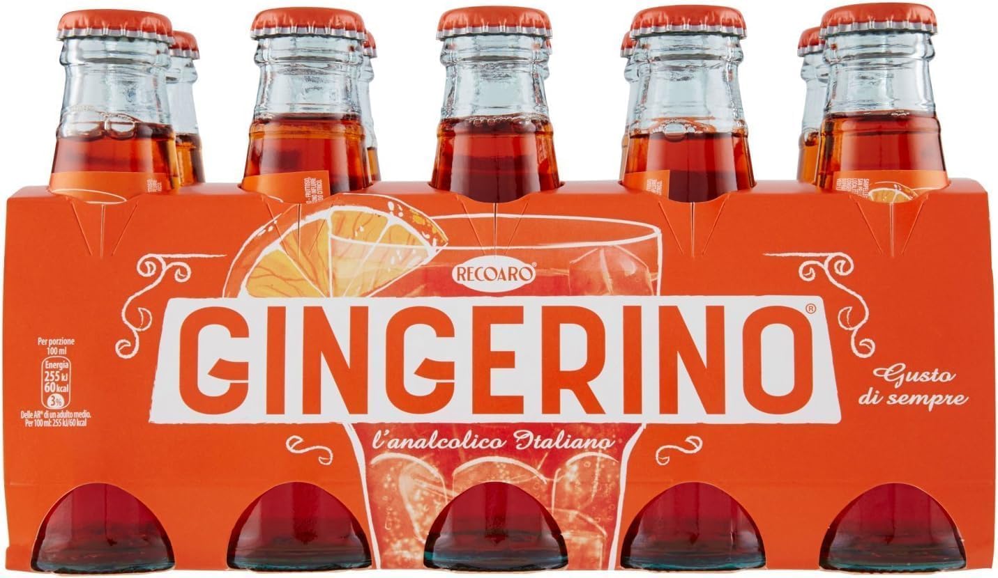60x Confezione Prova San Bitter Rosso + Gingerino Recoaro Bevanda Analcolica Rinfrescante, Aperitivo Italiano, Bottiglia in Vetro da 10cl