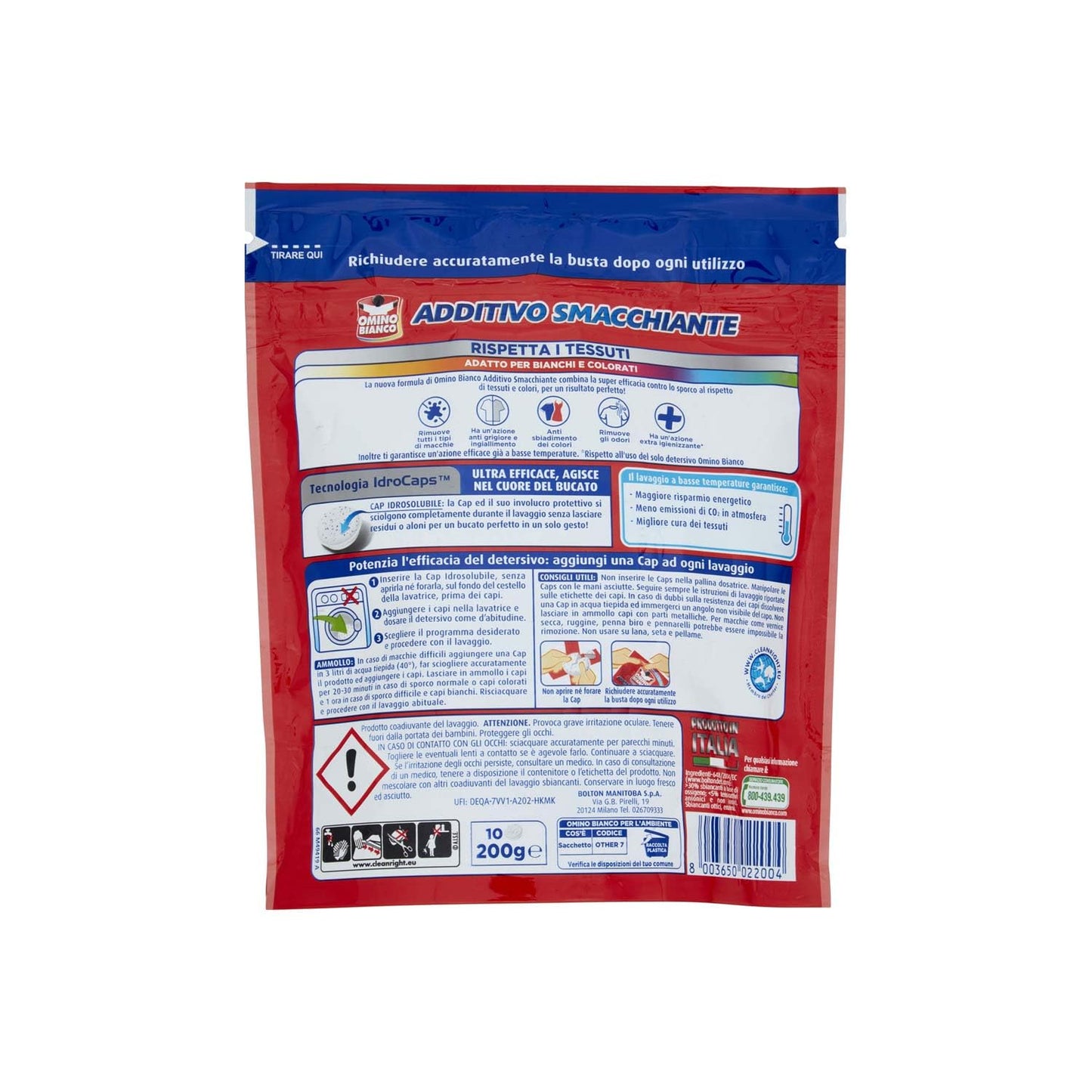 Omino Bianco Omino B.Addit Idrocaps, 12pz