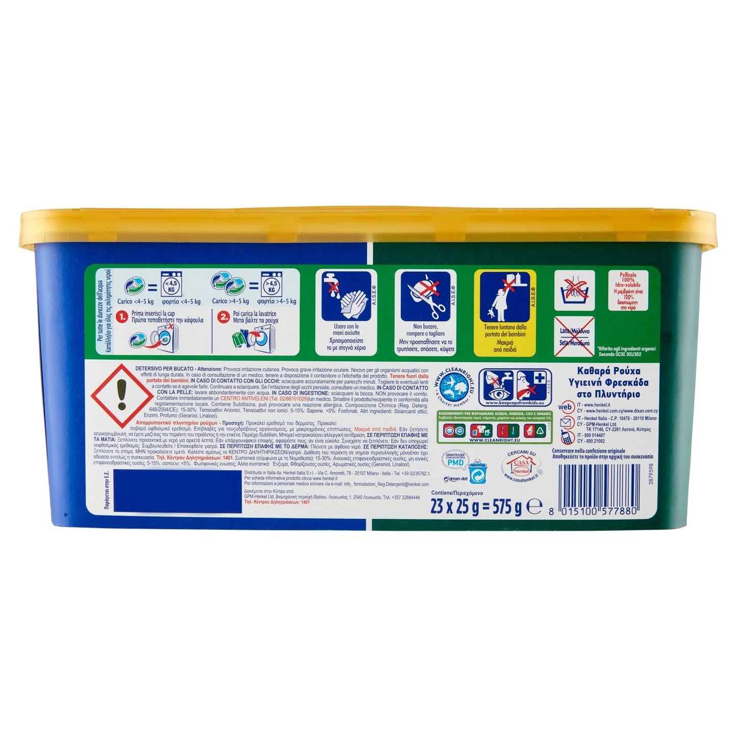 Dixan Detersivo Lavatrice Predosato Disc Classico 23 Pezzi, 23pz