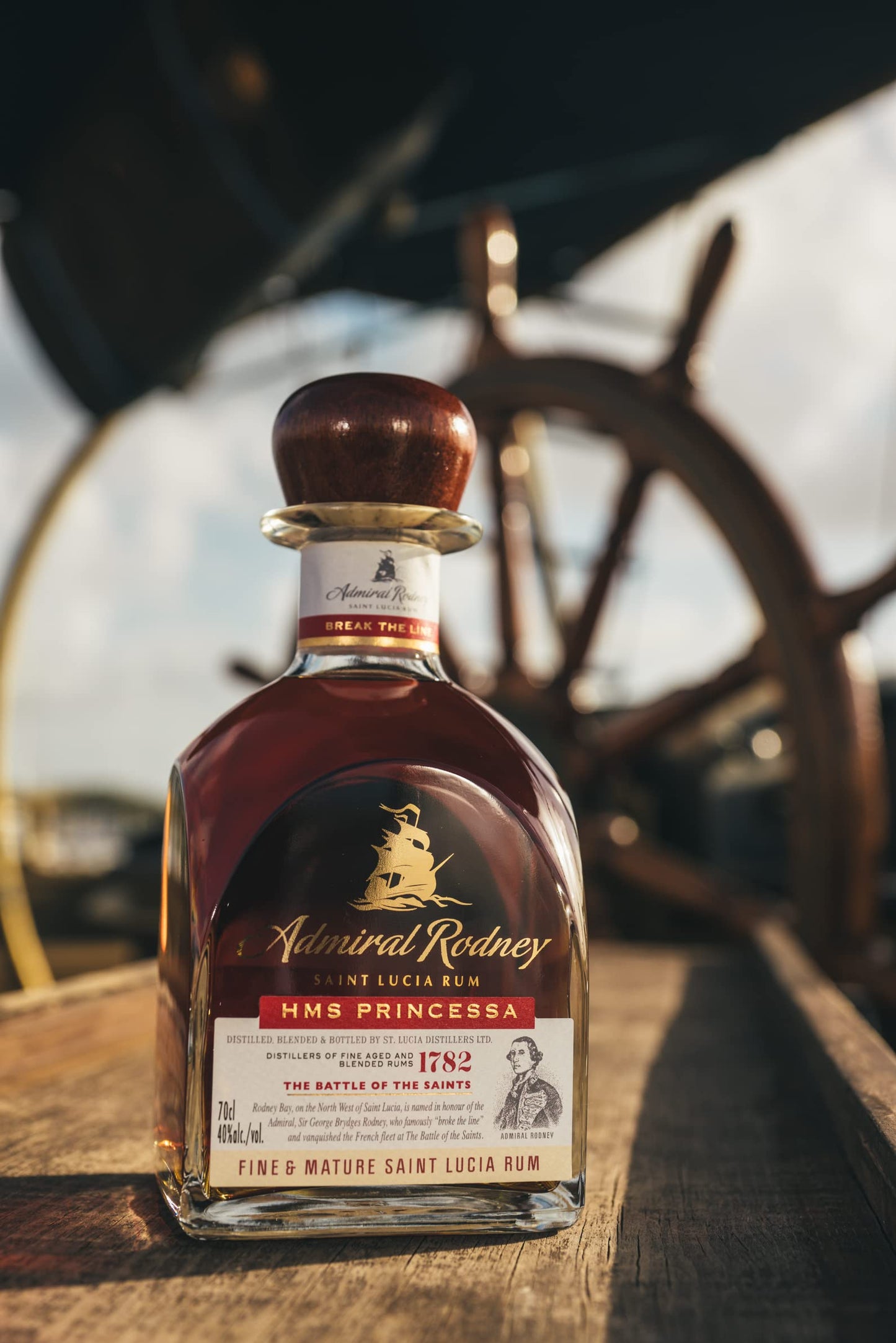 Admiral Rodney HMS PRINCESSA Fine & Mature Saint Lucia Rum 40% Vol. 0,7l in Giftbox