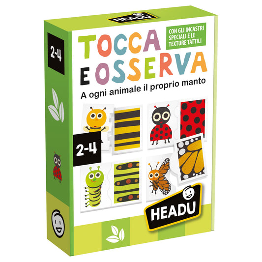 Headu Tocca & Osserva Montessori A Ogni Animale Il Proprio Manto It55010 Gioco Educativo Per Bambini 2-4 Anni Made In Italy
