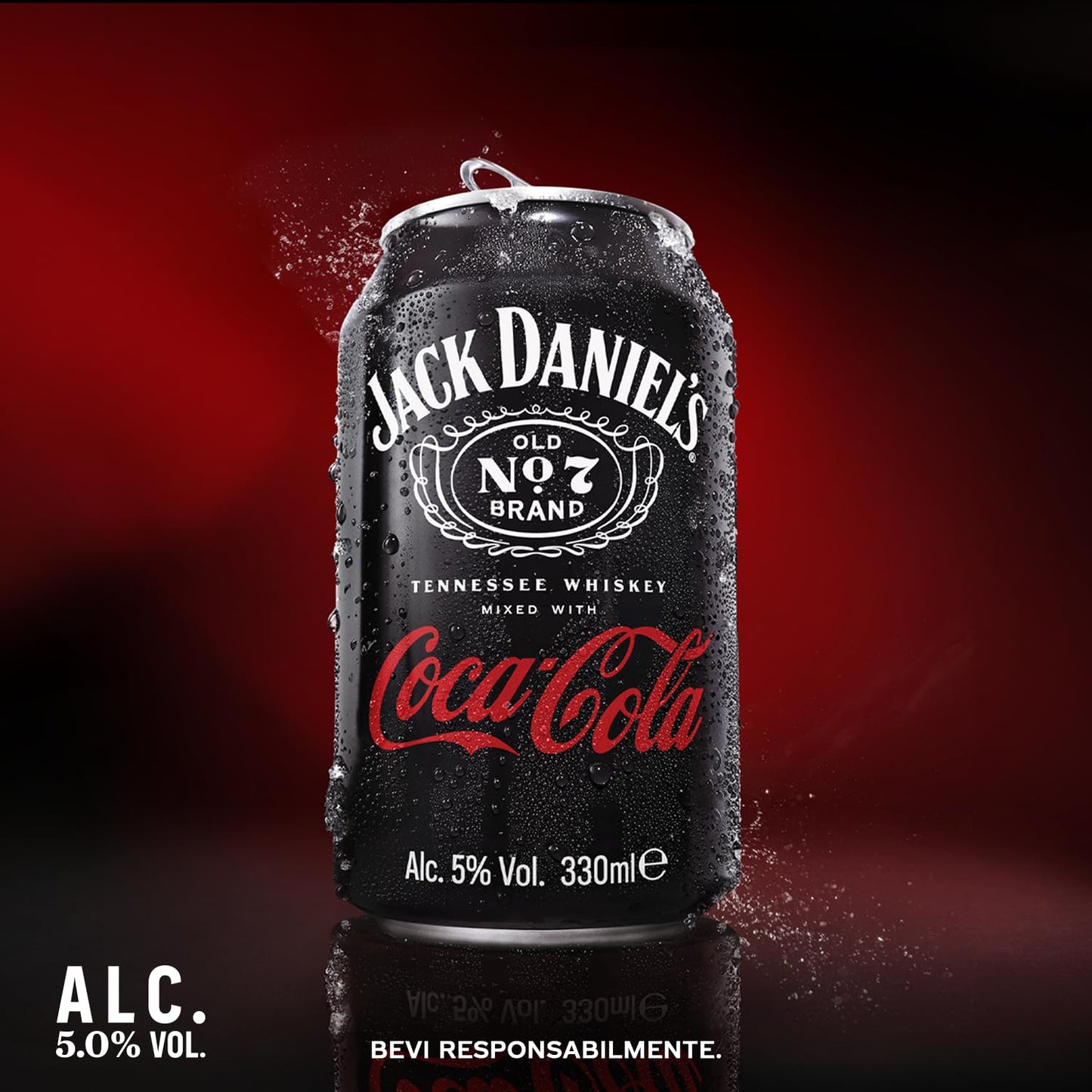 Jack Daniel’s & Coca-Cola, Bevanda Alcolica (5% Vol.) Pronta da Bere, a base di Whiskey e Coca-Cola - 1 Confezione da 12 Lattine da 33cl