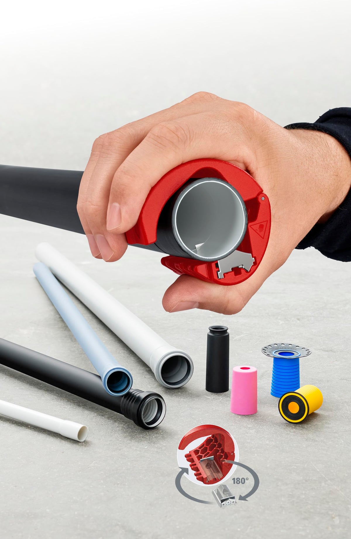 KNIPEX BiX Cutters for plastic pipes and sealing sleeves Ø20-Ø50 mm, 90 22 10 BK