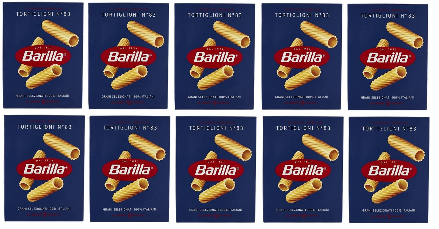 Barilla 10 x Tortiglioni No. 83 Italian Pasta 500 g Confezione