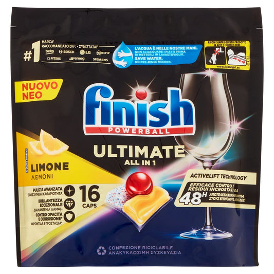 Finish Ultimate All In One Lemon pastiglie lavastoviglie 16 lavaggi 206,4 g