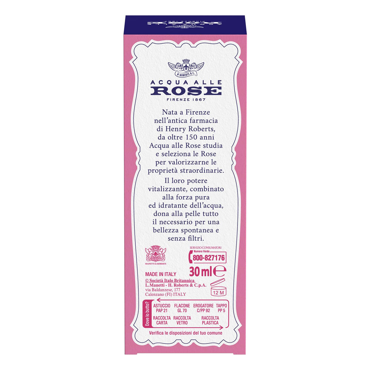 Acqua alle Rose Siero in Crema Lenitivo, Con Collagene Vegetale di Rosa Chinensis è ideale per idratare delicatamente le Pelli Sensibili. Aiuta a proteggere dallo stress ossidativo - 30 ml