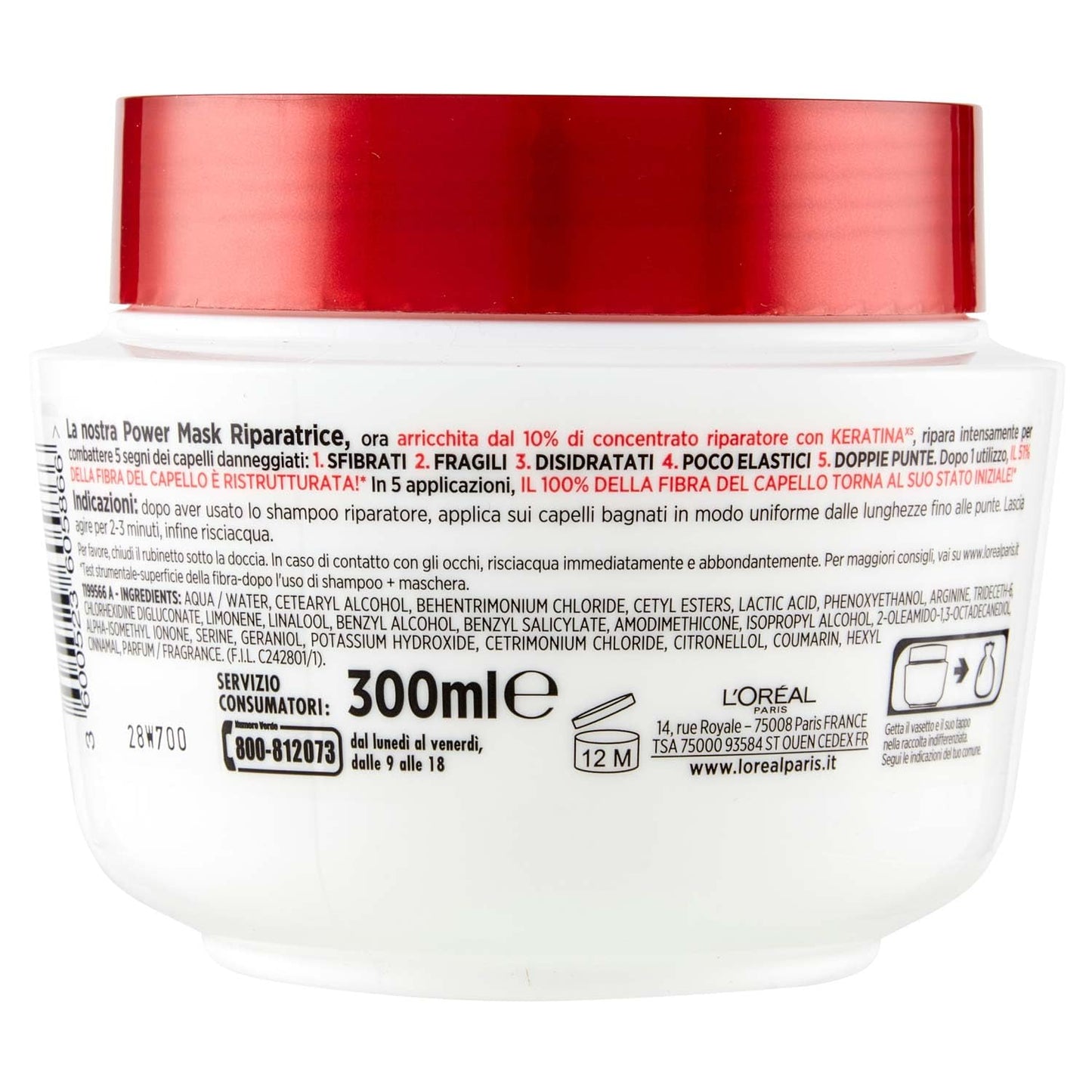 L'OREAL ELVIVE TOTAL REPAIR 5 MASCHERA RICOSTITUENTE 300 ML