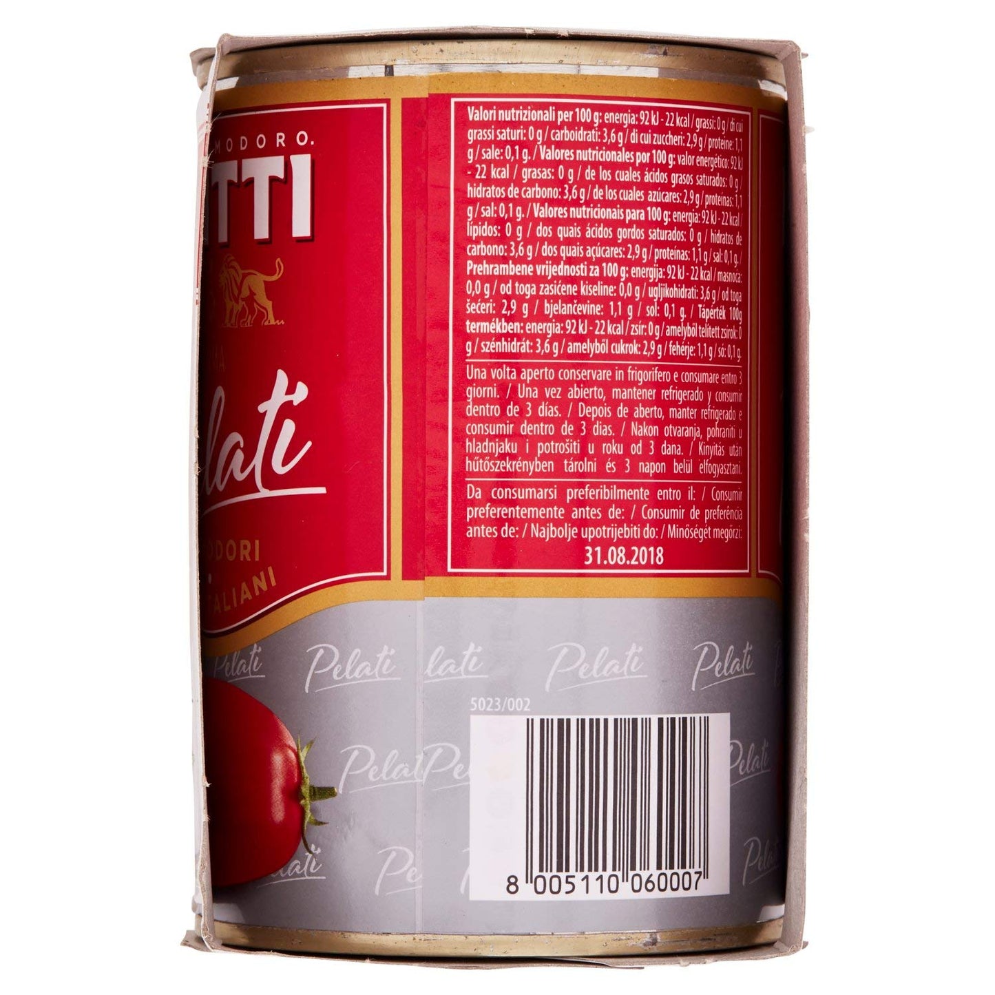 Mutti Pomodori Pelati Gr400 X 2 Lattine, 800g