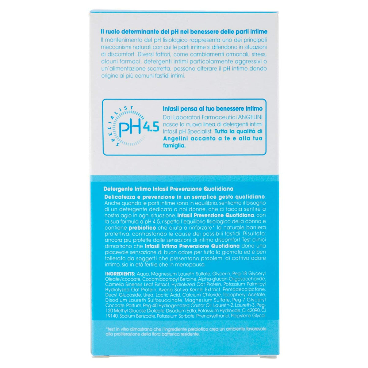 Infasil, Detergente Intimo Prevenzione Quotidiana pH Specialist, Detersione Delicata con Prebiotico per Problemi di Cattivo Odore Intimo, Formula a pH 4,5 Acido, Clinicamente Testato, 200 ml