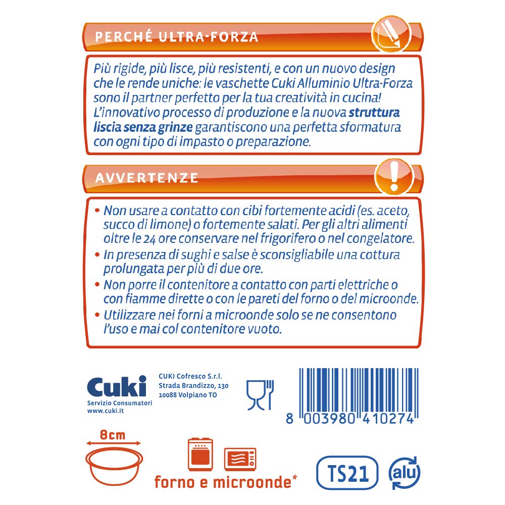 Cuki Vaschette Alluminio - Ultra Forza - Crème Caramel - Tonde [Ts21G] - 30 g