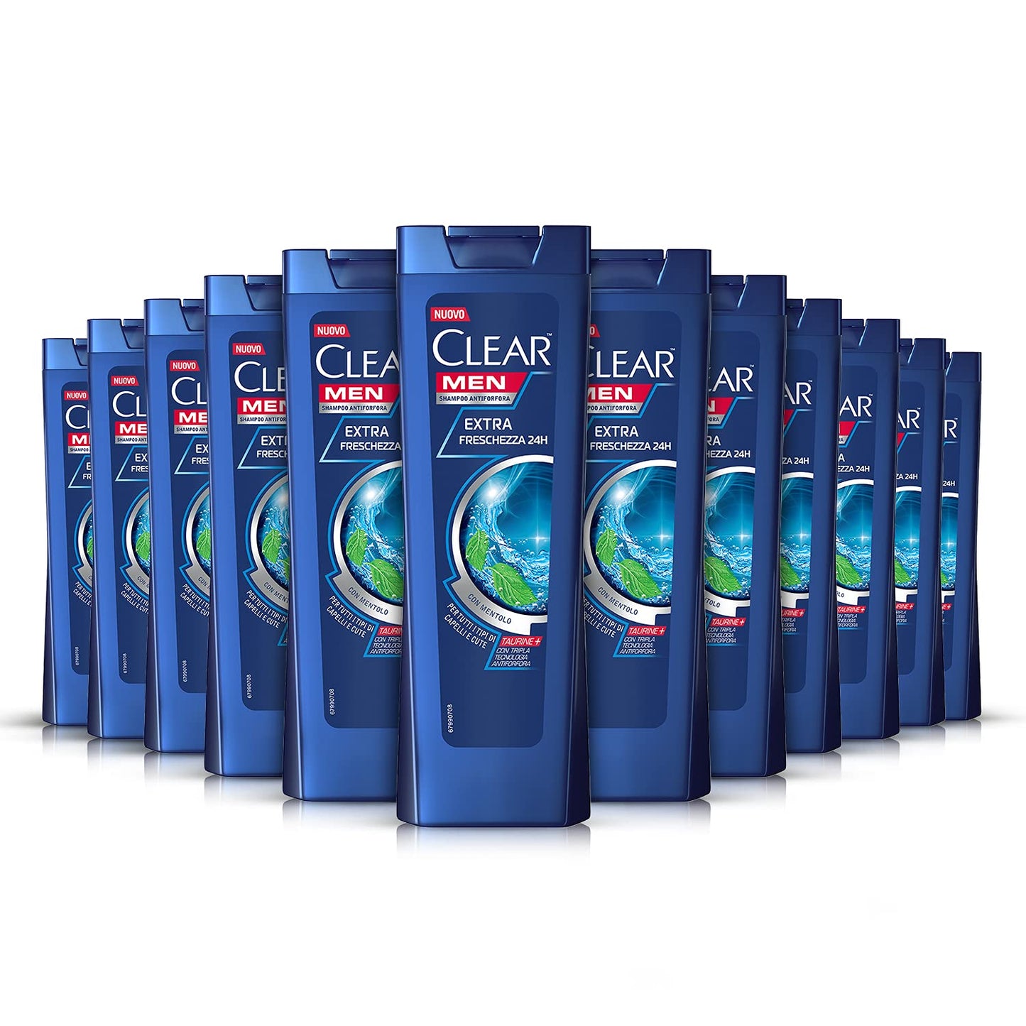 Clear Shampoo Extra Freschezza 24 ore, confezione risparmio 12 x 225 ml