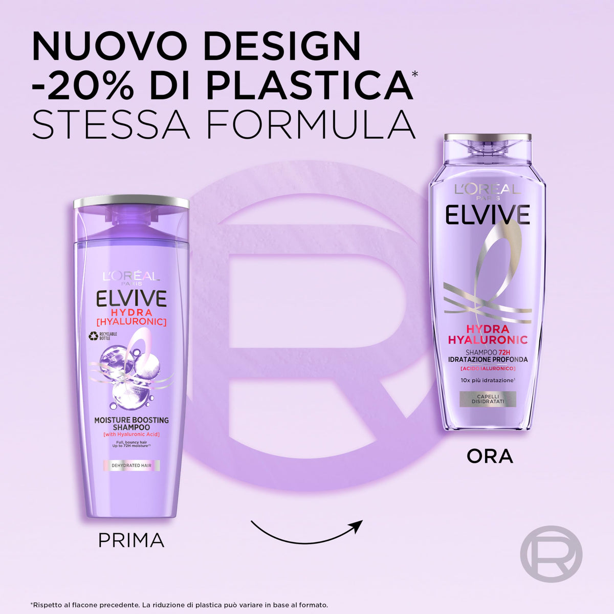 L'Oréal Elvive Shampoo Idratante, Per Capelli Secchi e Spenti, Capelli Luminosi, Voluminosi e Leggeri, Fino a 72H di Idratazione, Arricchito Con Acido Ialuronico Puro, Hydra Hyaluronic, 250 ml