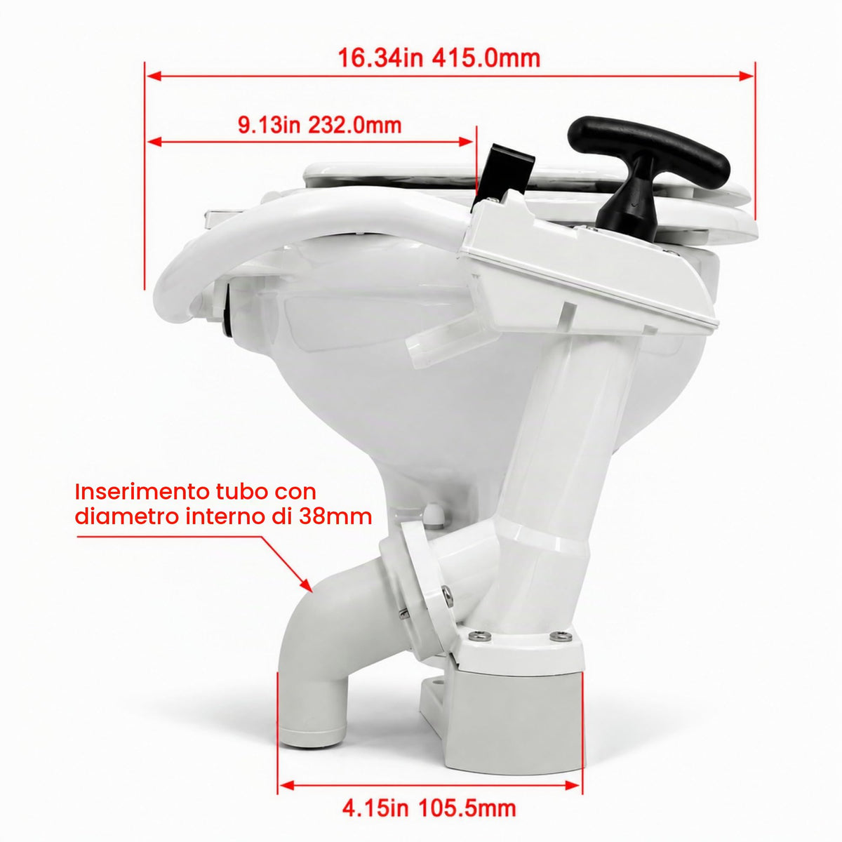 Seaflo - WC Toilette Manuale Compatta Completa - Barca Gommone Vela Nautica Camper