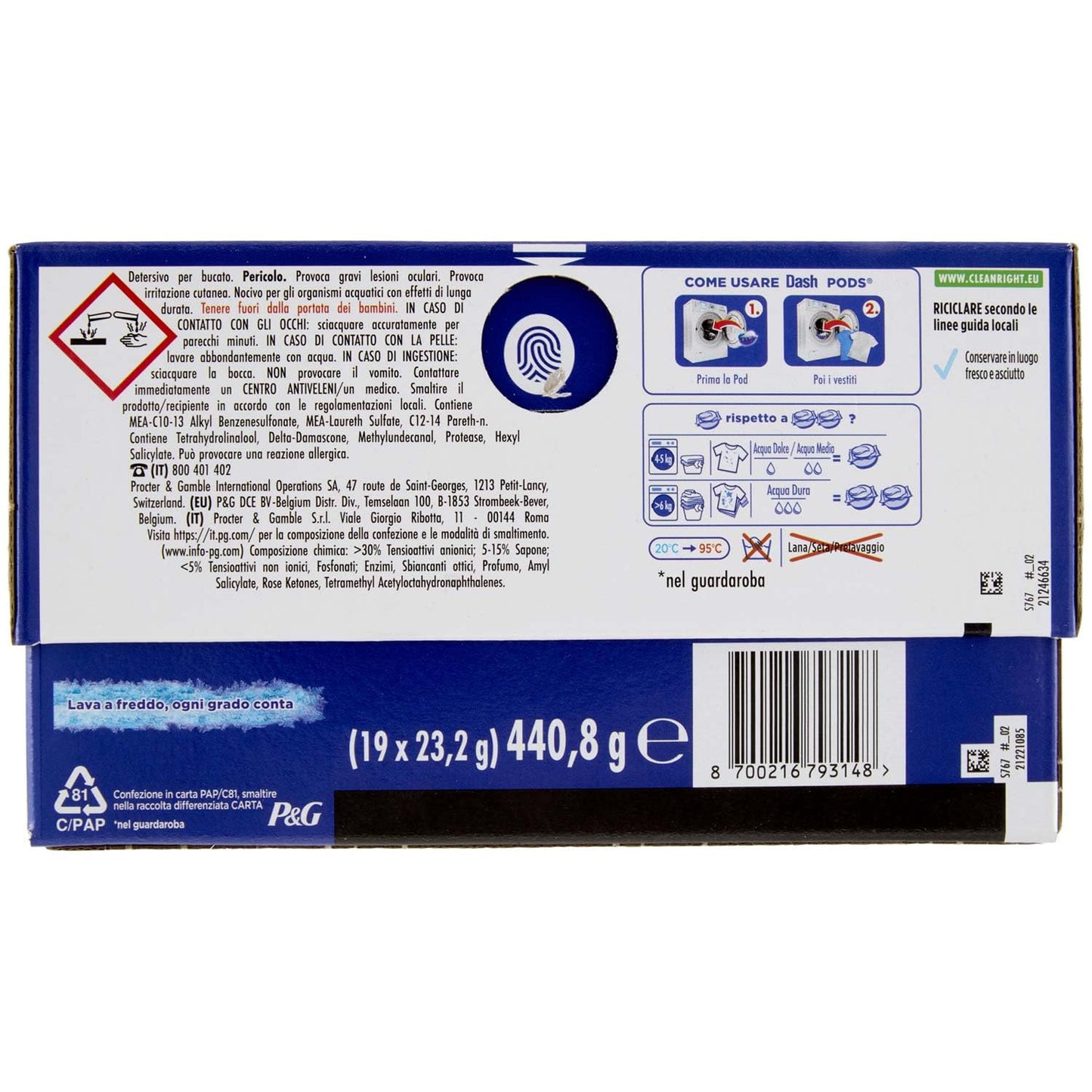 Dash Detersivo Power Pods Lenor Oro, 19 Lavaggi