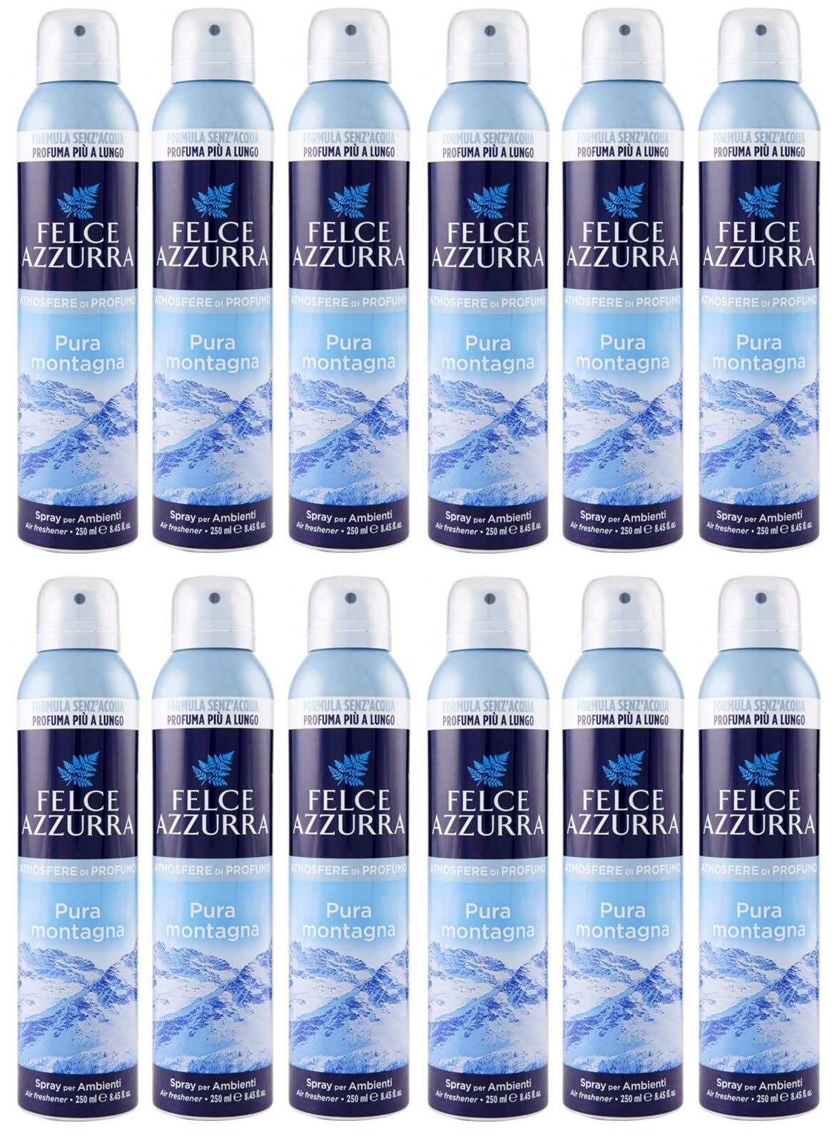 Felce Azzurra Pura Montagna Deodorante Ambienti, 12 confezioni da 250 ml