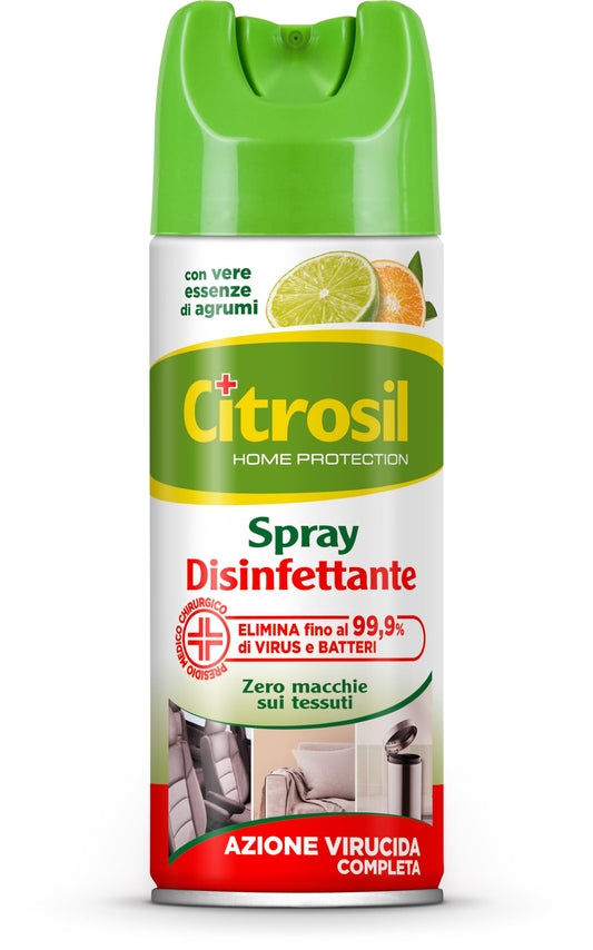 Citrosil Disinfettante Spray, Azione Virucida Completa, Elimina Fino al 99,9% di Virus e Batteri, Essenza di Agrumi, 300 ml