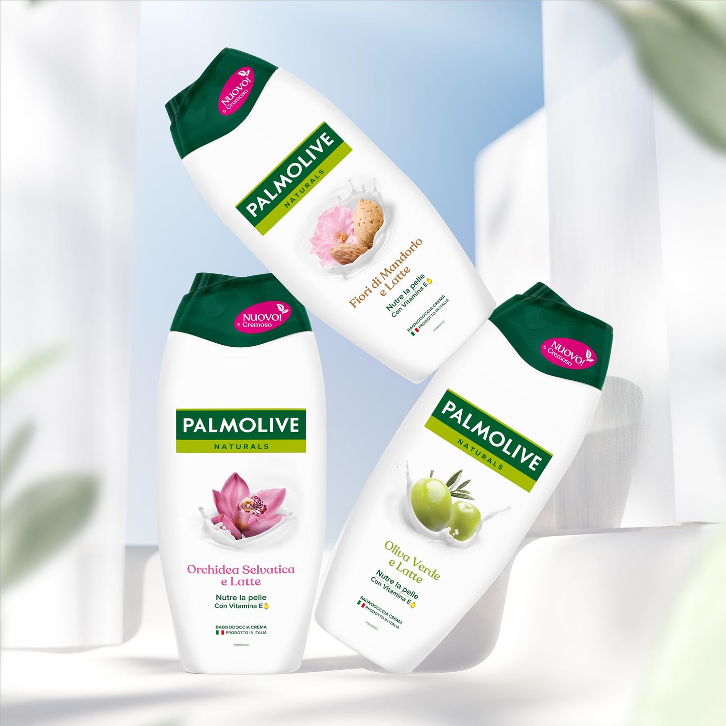 Palmolive Bagnoschiuma Naturals Orchidea e Latte 500ml | Bagnodoccia con vitamina E | Lascia la pelle morbida | Con latte di mandorla di origine vegetale | Ingredienti per il 95% di origine naturale*