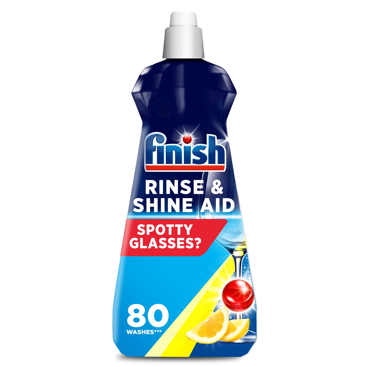 Finish | Finish Lavastoviglie brillantante e brillantante | Limone | 400 ml | Per occhiali asciutti e prevenzione delle macchie