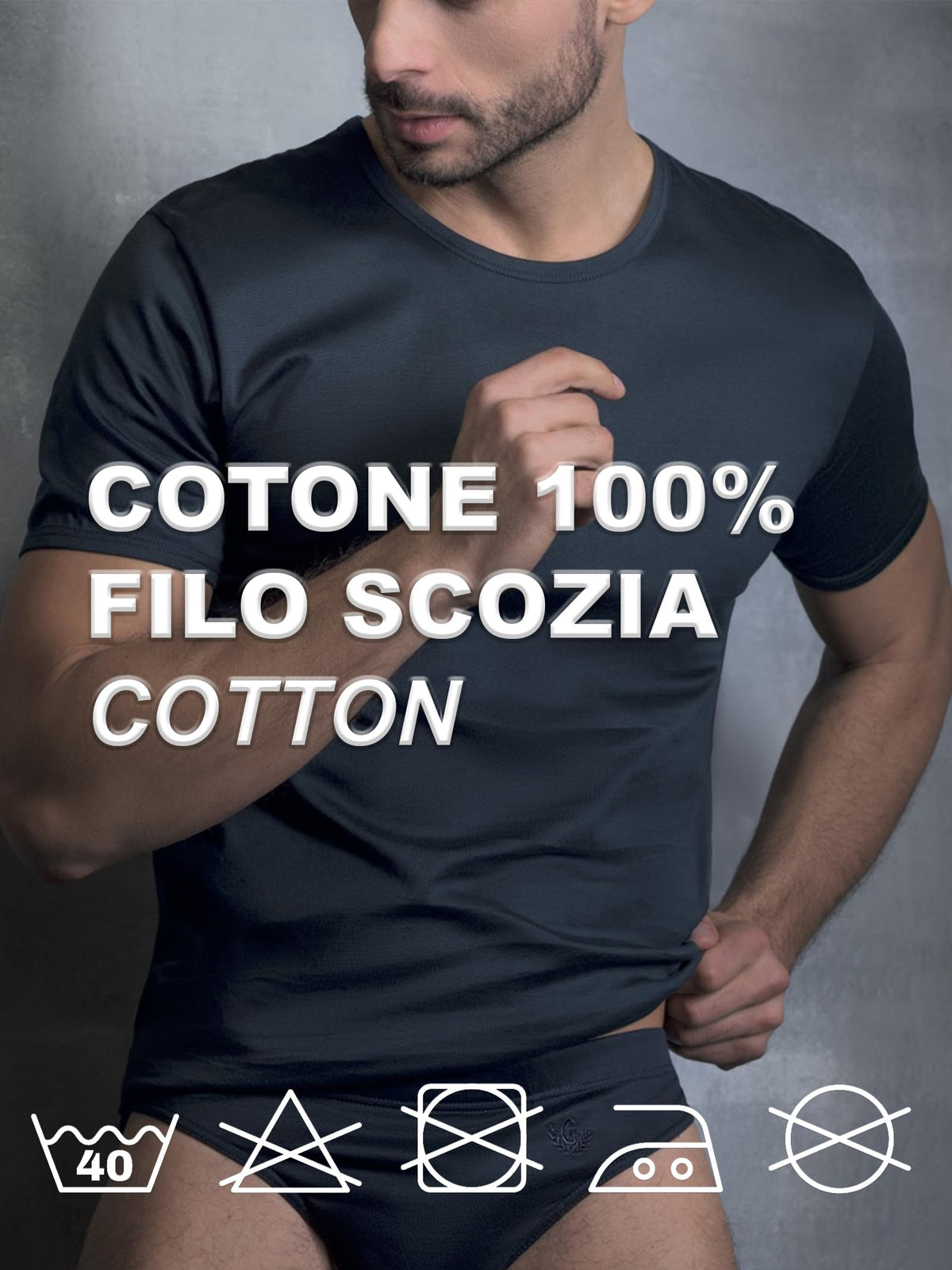 GARDA - 6 Slip Uomo Alto con Apertura, 100% Cotone Filo di Scozia, Slip Alto, Art. 0956