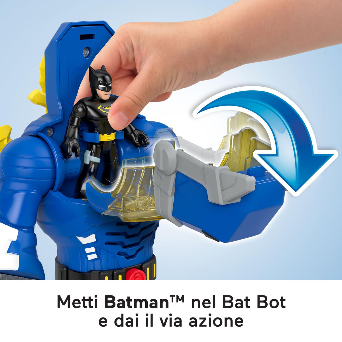 Fisher-Price Imaginext, Imaginext DC Super Friends Batman giocattoli, robot da 30,5 cm con luci, suoni e personaggio Batman Insider, giocattolo per bambini 3+ Anni, HGX98