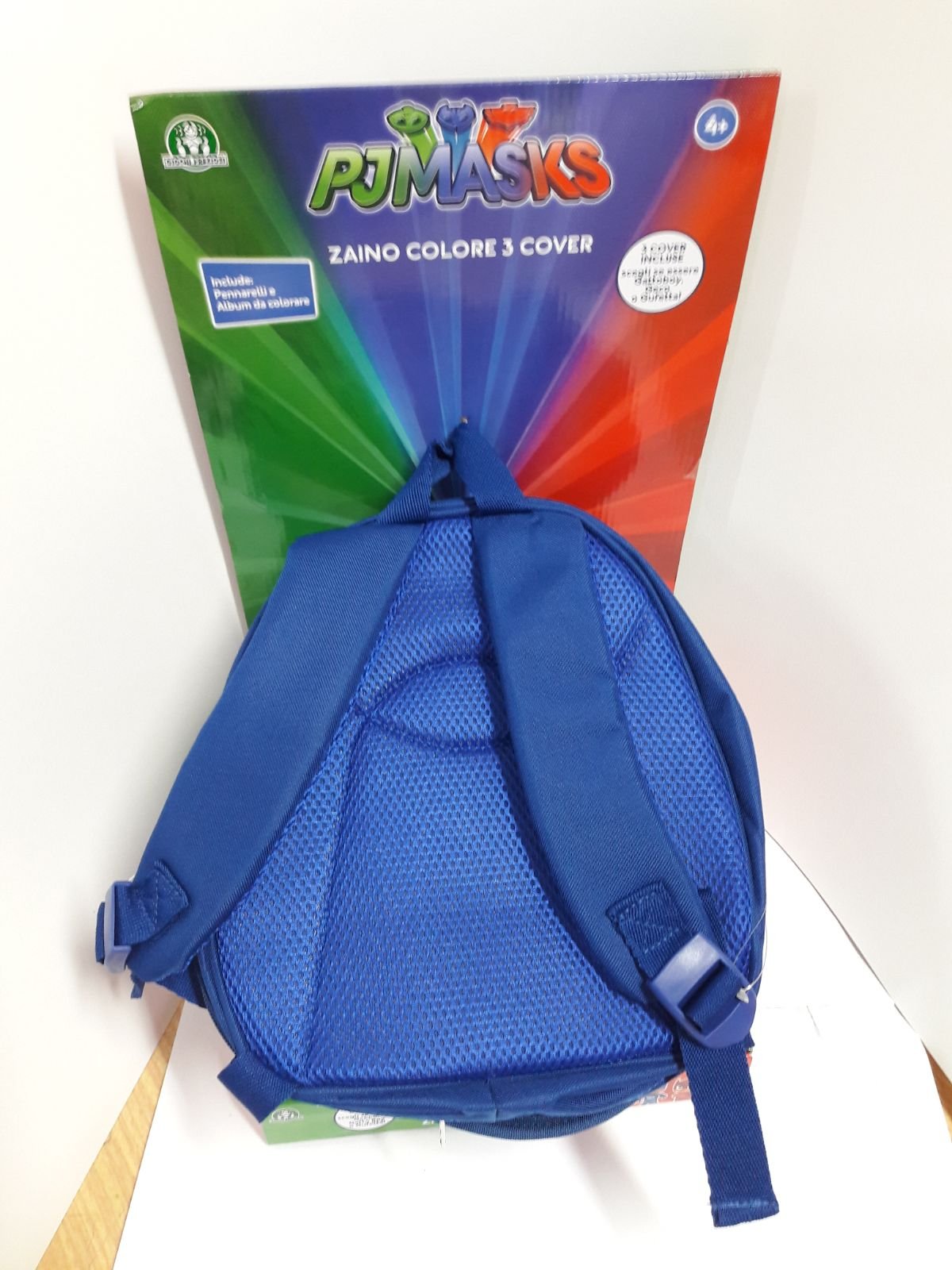 zaino pjmasks 3 cover color scuola materna+ pennarelli+album colorare