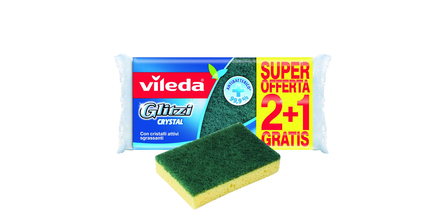 Vileda Glitzi Crystal Spugna da Cucina - 10 confezioni da 3 pezzi [30 pezzi]