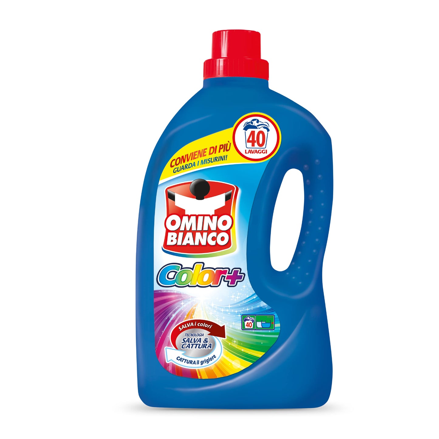 Omino Bianco - Detersivo Lavatrice Liquido Color+, 240 Lavaggi, Specifico per Capi Colorati, Tecnologia Salva i Colori e Cattura il Grigiore, 2000 ml x 6 Confezioni