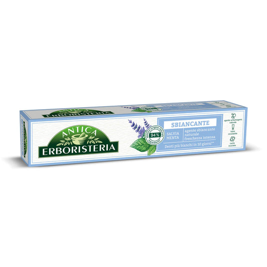 Antica Erboristeria - Dentifricio Sbiancante Naturale, Freschezza Intensa, Denti più Bianchi, Gusto Salvia e Menta - 75 ml