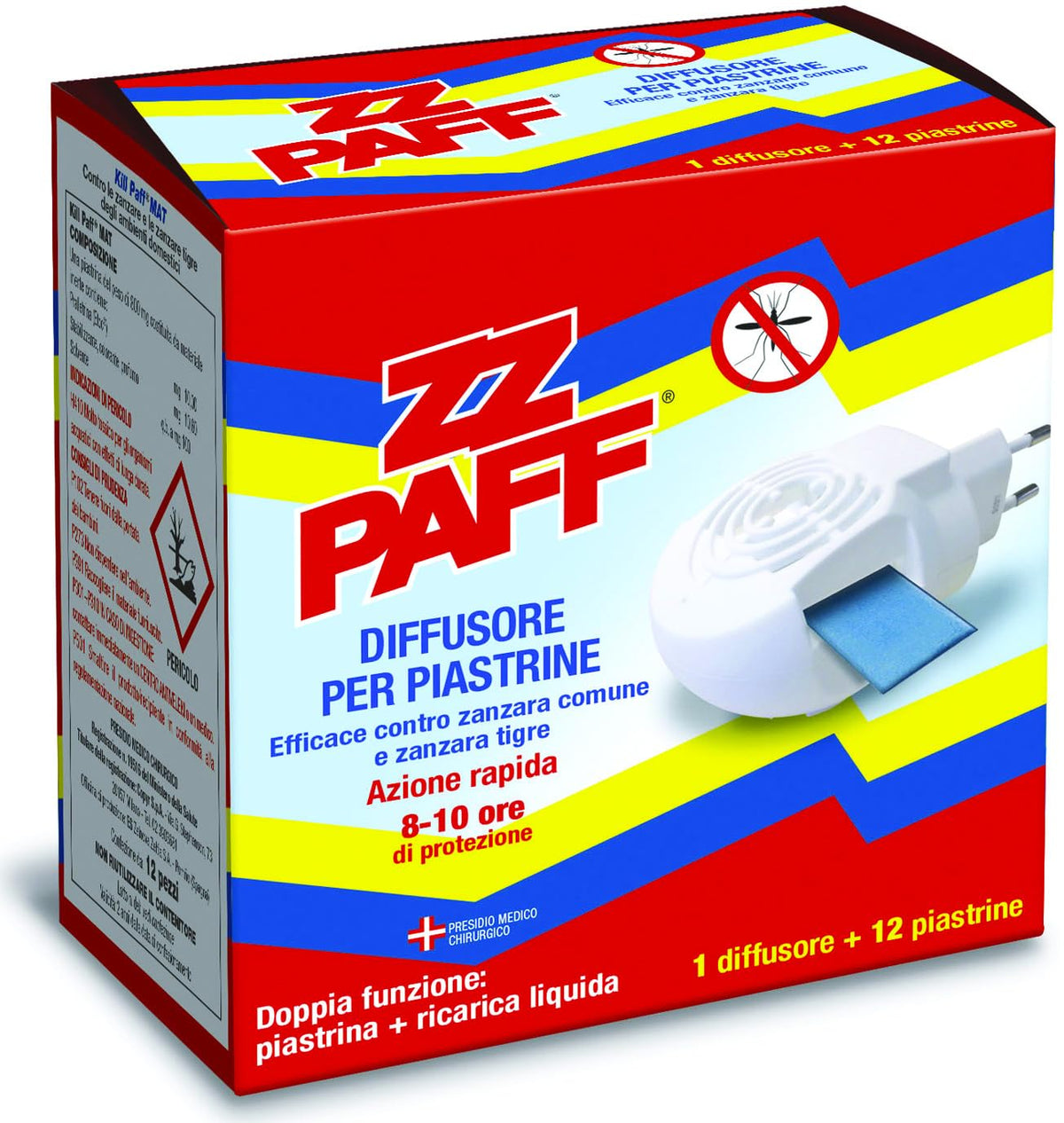 Zz Paff Insetticida Diffusore Elettrico 12 Piastrine, 1pz