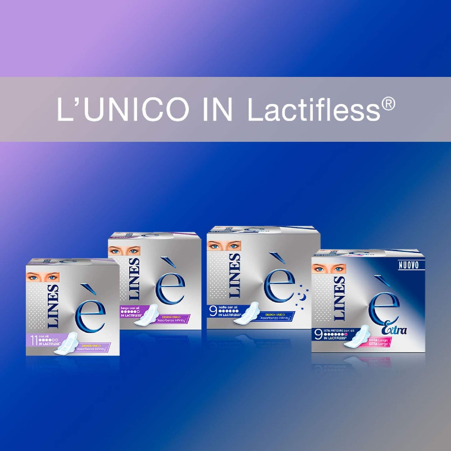 LINES È Notte Assorbenti in Lactifless, Pacco Scorta, Confezione da 18 pezzi