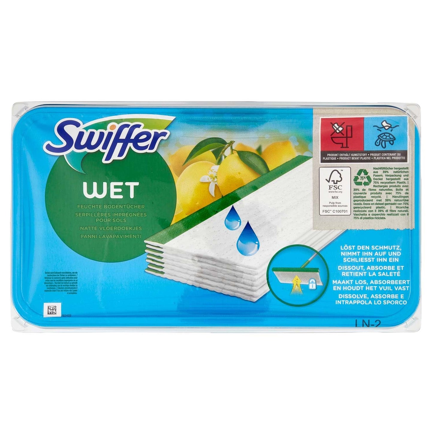 Swiffer Lavapavimenti Wet, 20 Panni Umidi
