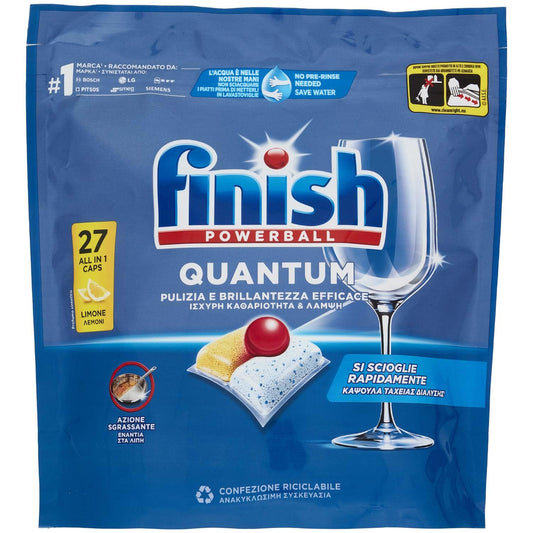 Finish Detersivo Lavastoviglie Tabs Quantum, Lemon, 27 Pezzi
