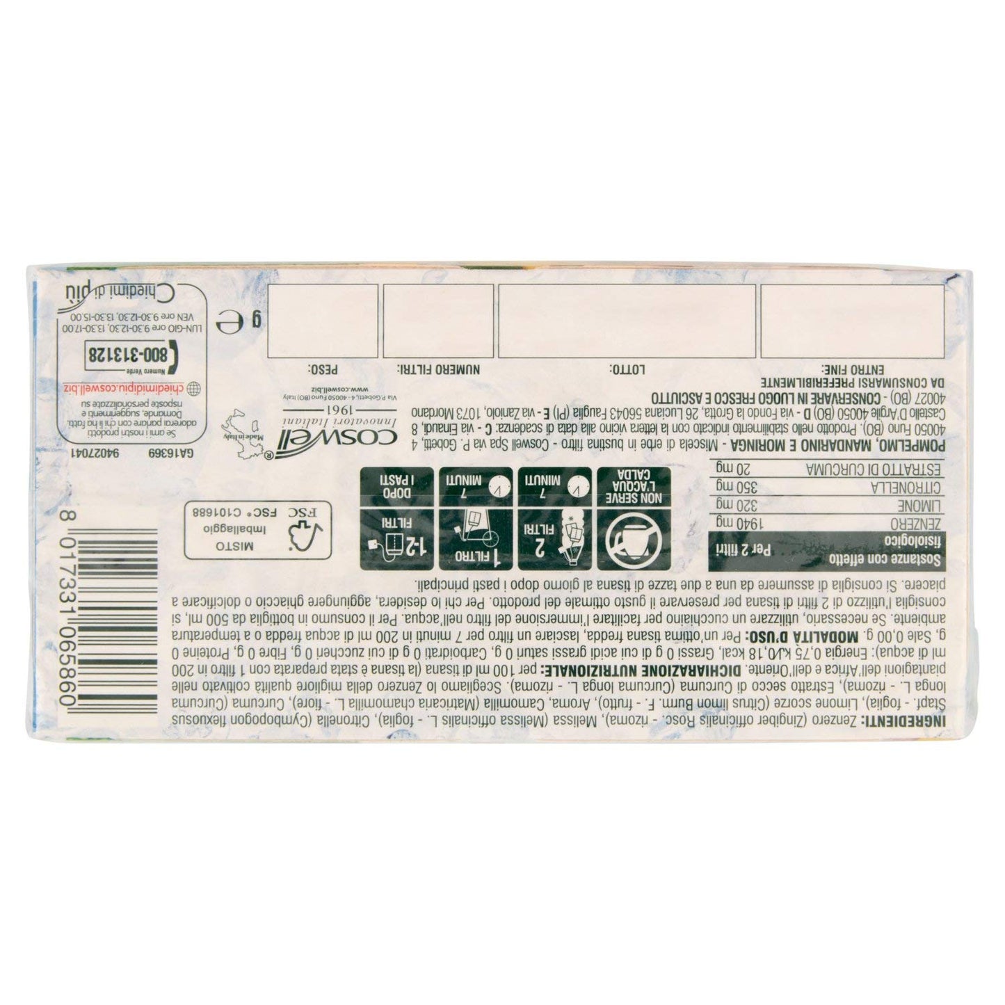 ANGELICA TISANA A FREDDO ZENZERO E LIMONE 15+3 FILTRI