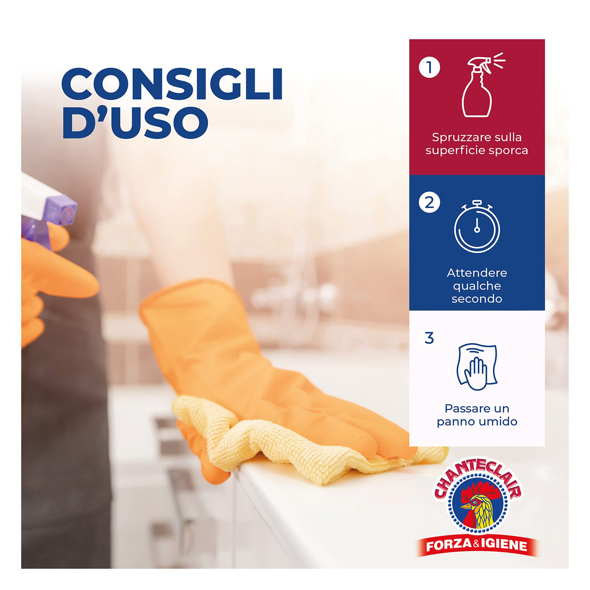 Chanteclair - Bagno Anticalcare, Doppia Azione: Rimuove il Calcare e lo Sporco, Pulito Brillante, Forza&Igiene - 625 ml
