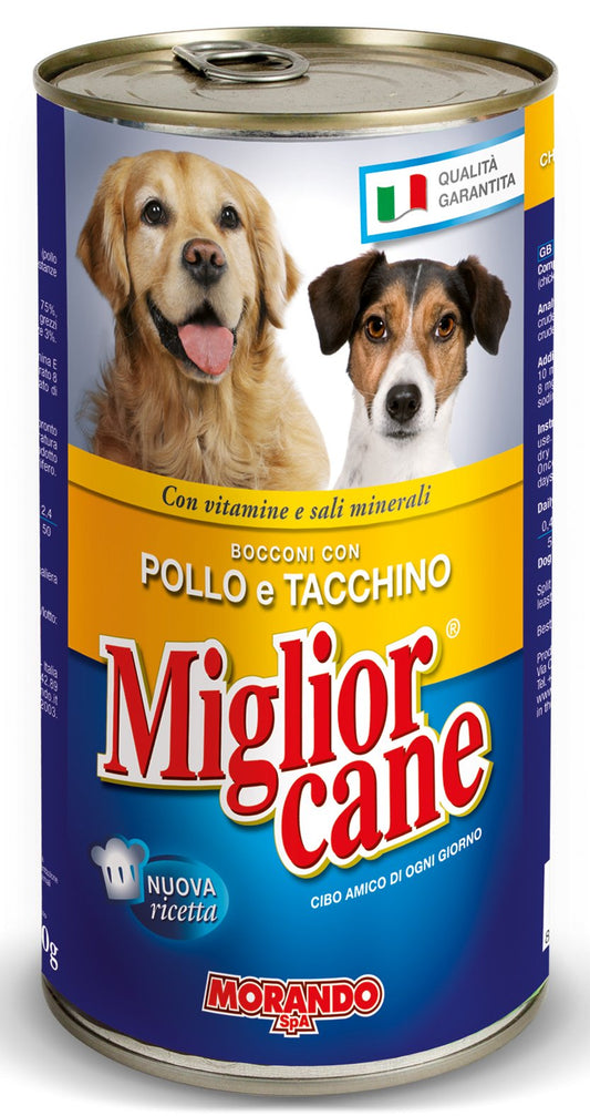 MIGLIOR CANE Set 12 1250 Gr. Bocconcini Pollo-tacchino Cibo Per Animali