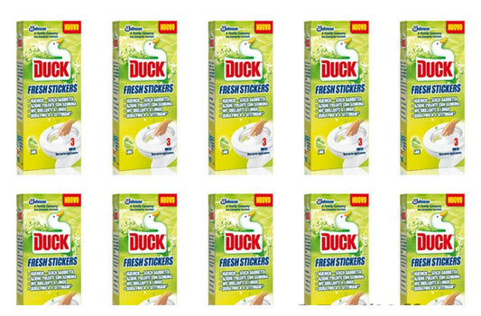 10 X Duck Fresh Stickers Lime deodorante WC per prevenire germi e calcare