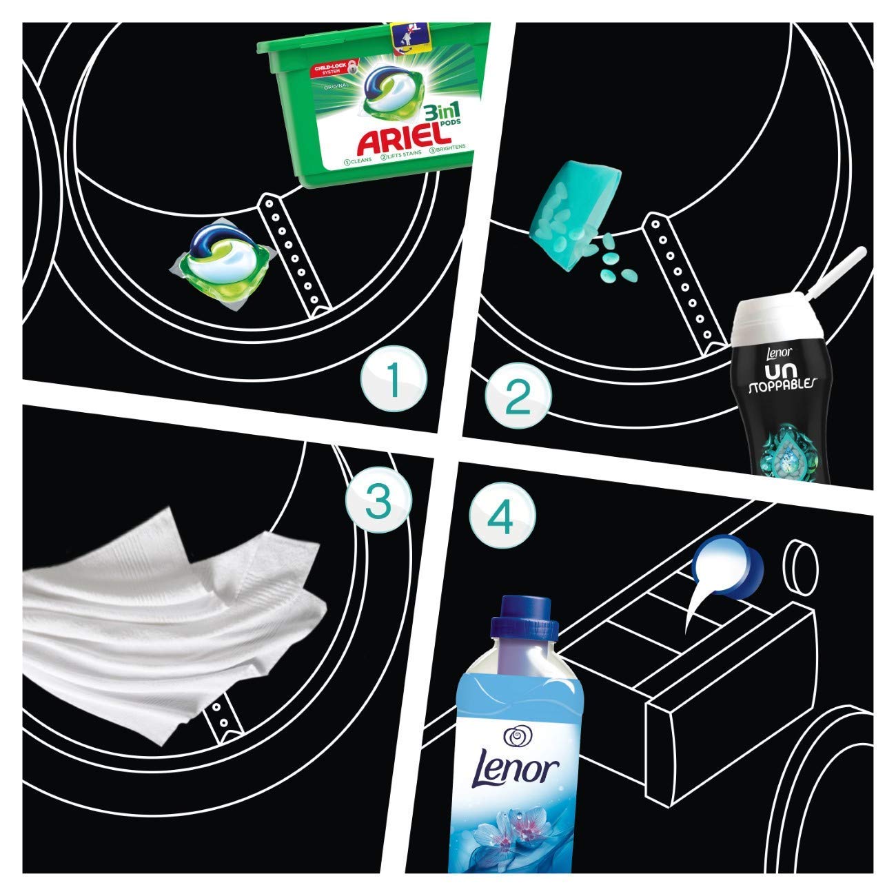 Lenor - Profumo per bucato, ametista, 210 g