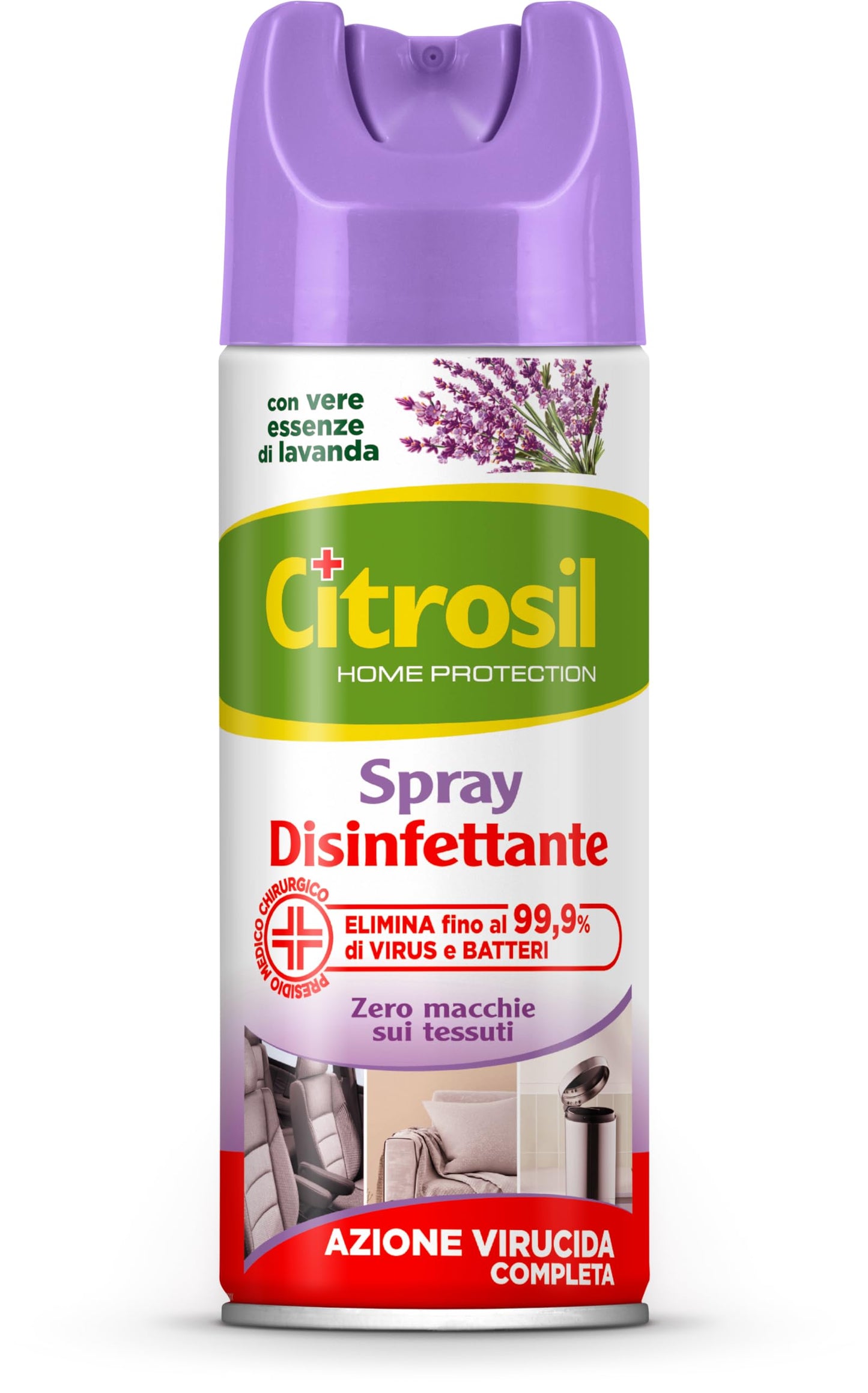 Citrosil Disinfettante Spray, Azione Virucida Completa, Elimina Fino al 99,9% di Virus e Batteri, Essenza di Lavanda, 300 ml