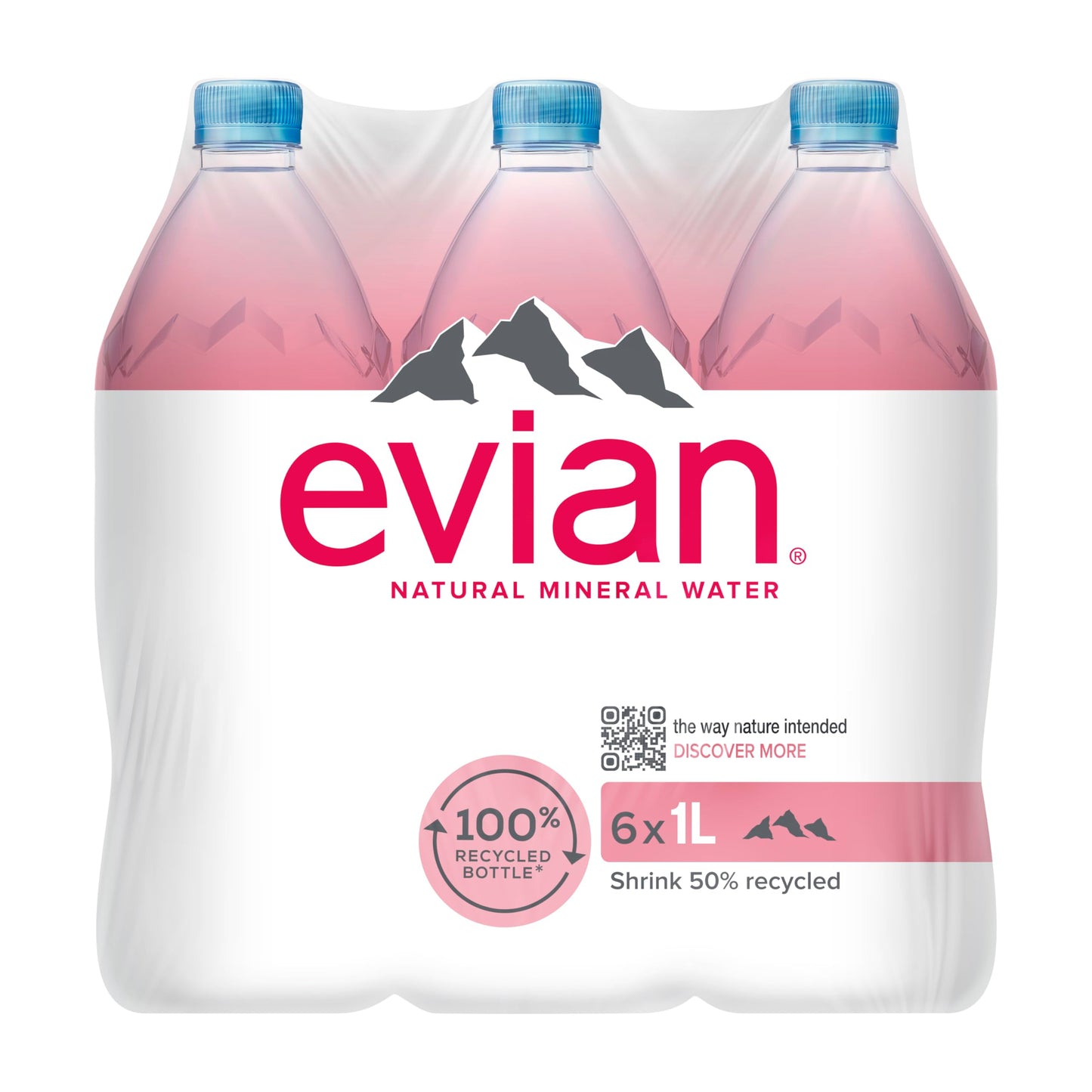 Evian Acqua Minerale Naturale, 6 x 1 L
