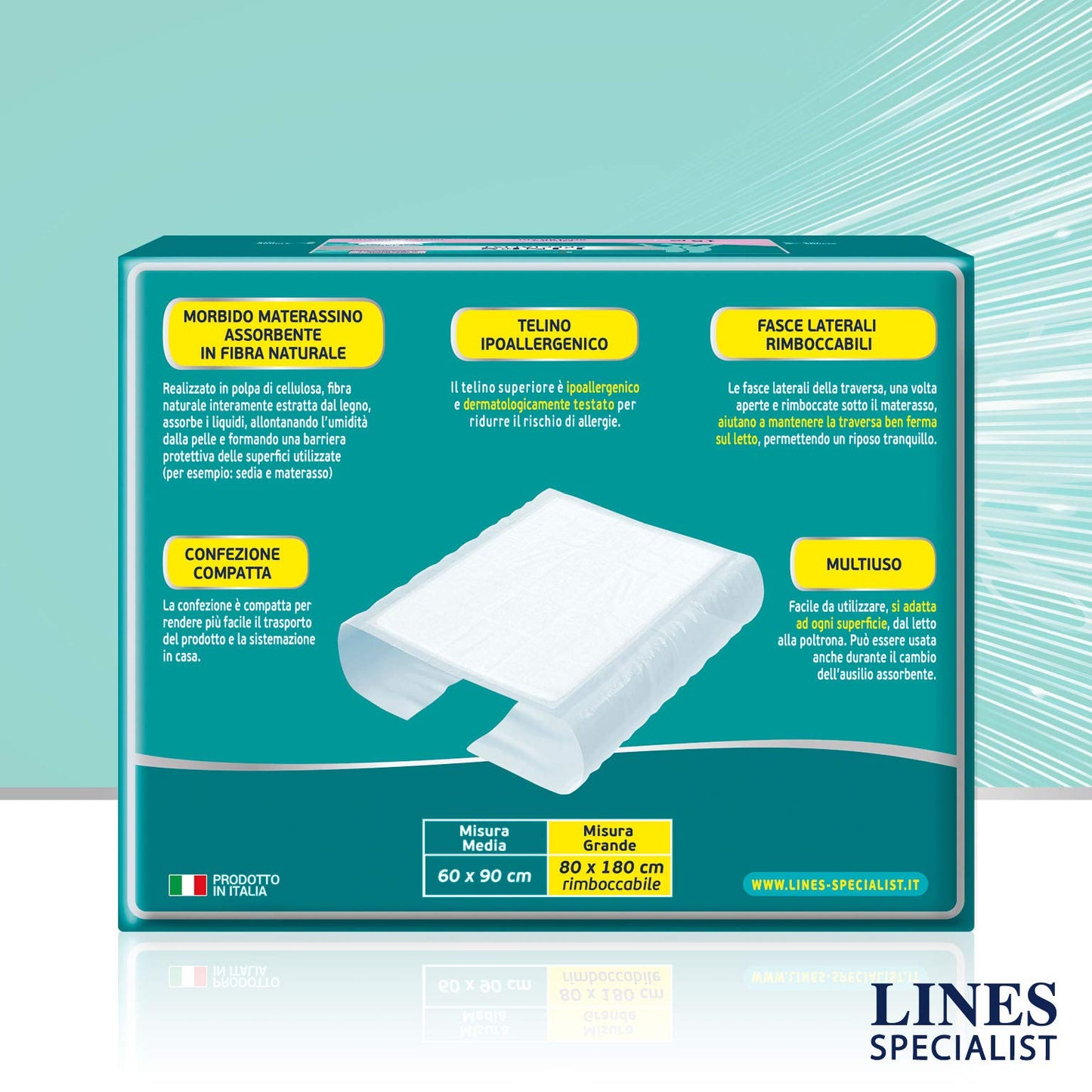 Lines specialist traversa 80x180 cm x 30 pezzi - 2 confezioni da 15 pezzi