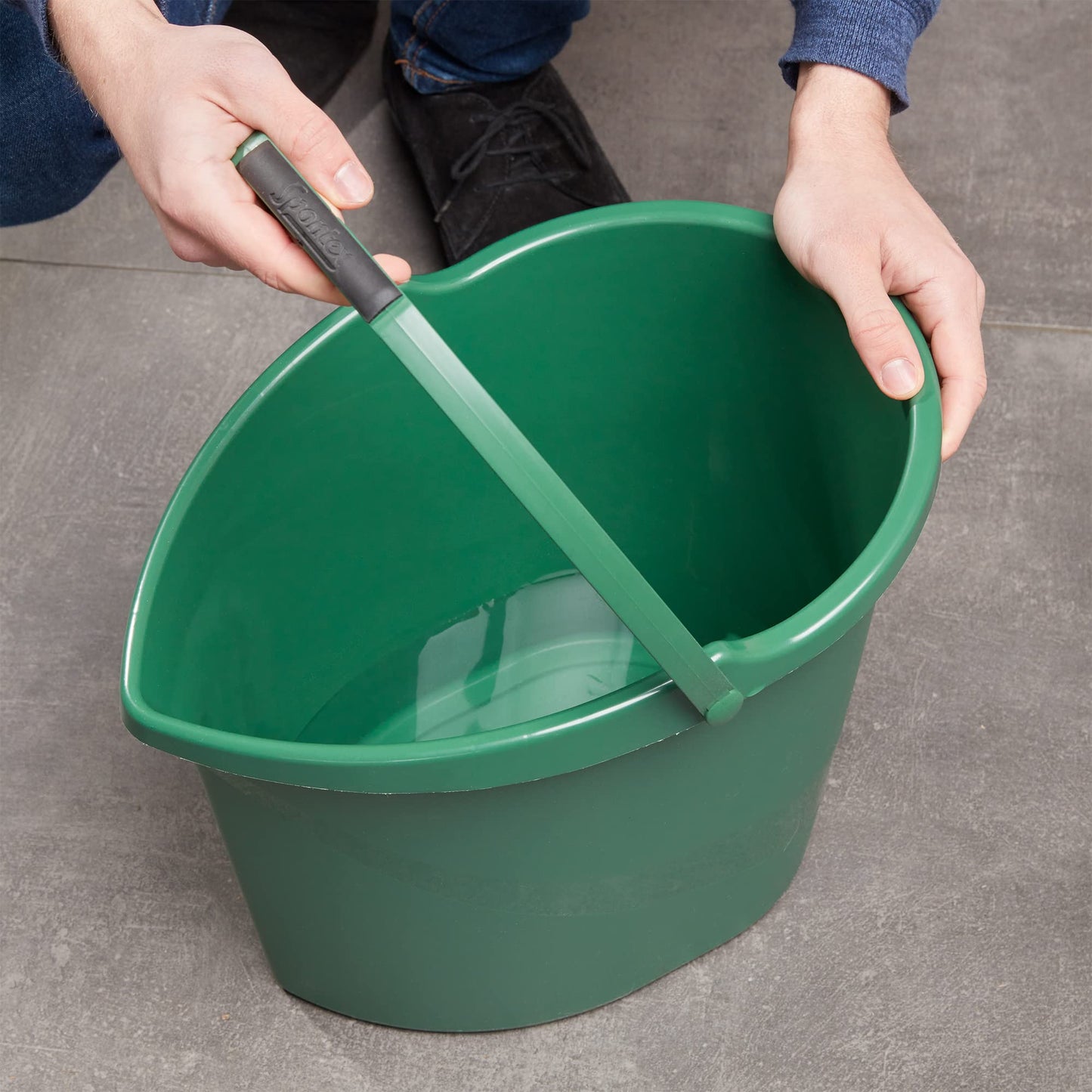 Spontex Eco Green 19800212 - Secchio in materiale riciclato al 100% con manico sul fondo del secchio, capacità 10 l, colore: Verde