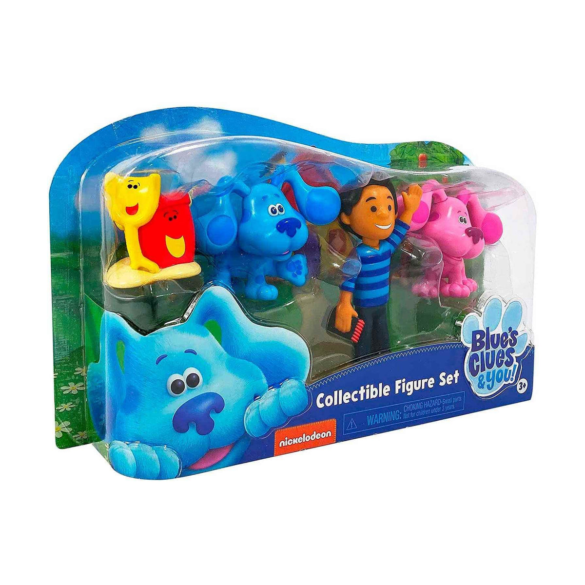 Giochi Preziosi Blue's Clues & You - Set 4 Personaggi, Confezione Regalo con 4 Mini Personaggi della Serie TV, Josh, Blu, Magenta e Paletta e Secchiello per Bambini dai 3 Anni, BLU04000