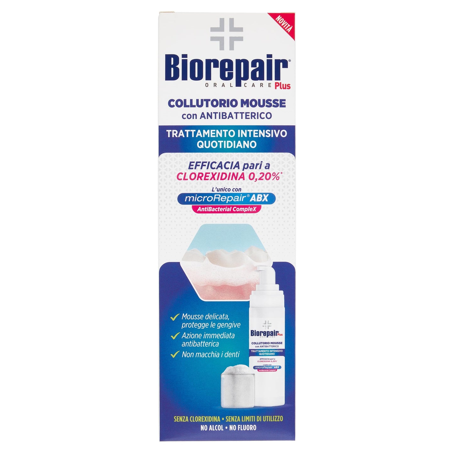 Biorepair - Collutorio Mousse 200 ml Senza Clorexidina, Senza Alcol, Senza Fluoro, Uso quotidiano