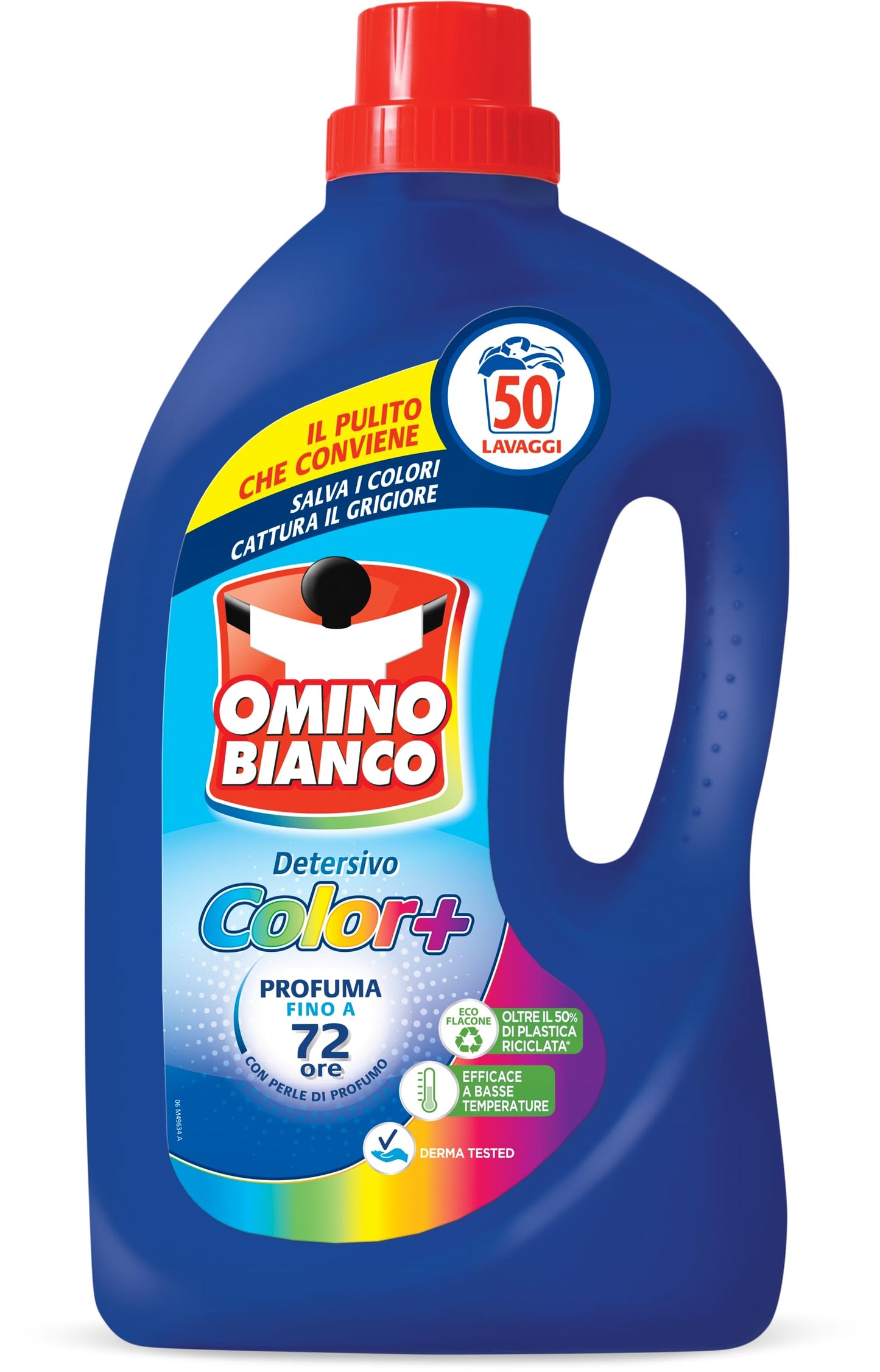 Omino Bianco - Detersivo Lavatrice Liquido Color+, 50 Lavaggi, Specifico per Capi Colorati, Tecnologia Salva i Colori e Cattura il Grigiore, 2000 ml